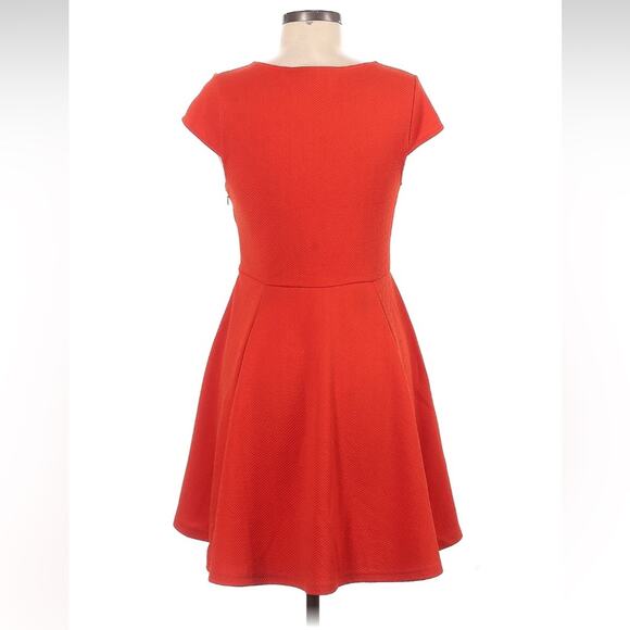 Minkpink red orange fit and flare skater dress, size med - Picture 2 of 7